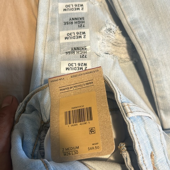Levi’s 721 high-rise skinny size 2 medium w 26 l 30 - Picture 2 of 4